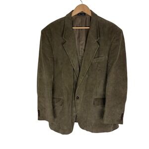 Monsieur Adolfo Mens 46R Tan Corduroy Blazer 2 Button Sport Coat Jacket